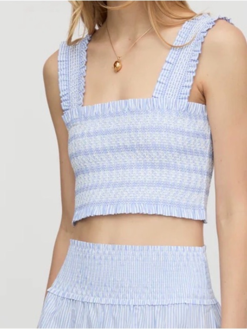 Hill House Azalea Nap TopTank - Sky Blue & White